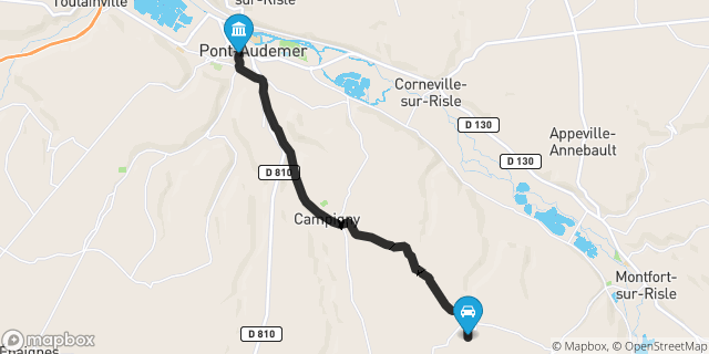 Itinéraire vers Pont-Audemer
