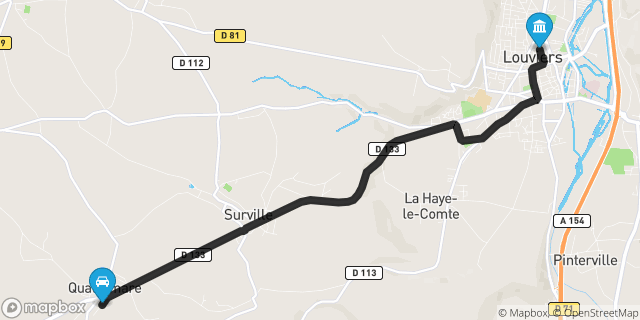 Itinéraire vers Louviers