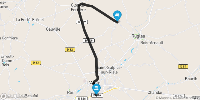 Itinéraire vers L'Aigle