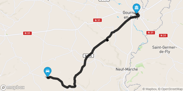 Itinéraire vers Gournay-en-Bray