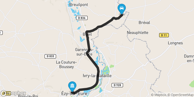 Itinéraire vers Ézy-sur-Eure