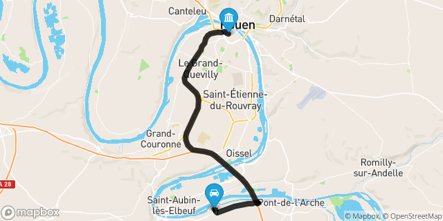 Itinéraire vers Rouen