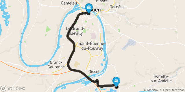 Itinéraire vers Rouen