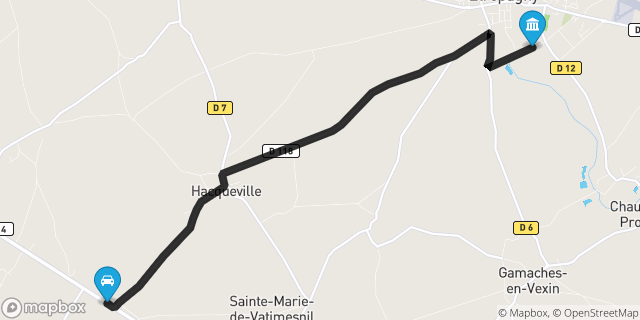 Itinéraire vers Étrépagny