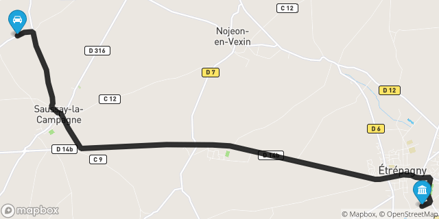 Itinéraire vers Étrépagny