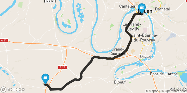 Itinéraire vers Rouen