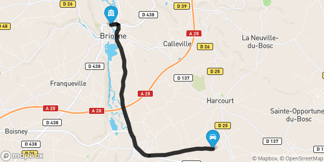 Itinéraire vers Brionne