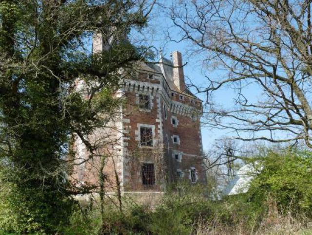 Tour du château de Thevray (Eure)- autre face et dégagement.