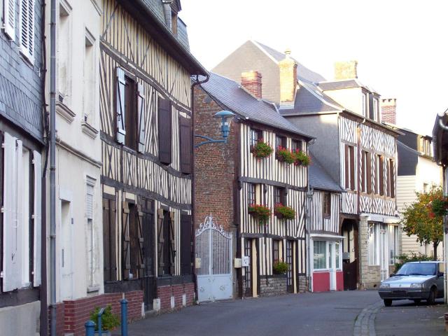L'île Bavarde, a street in Lieurey (Eure) in France.