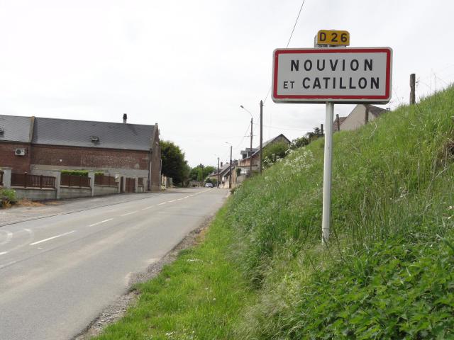 Nouvion-et-Catillon (Aisne) city limit sign
