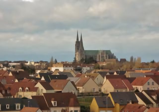 Les toits et la Cathédrale Notre-Dame , à Chartres