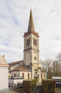 Français : Le clocher de l’église Saint-Barthélemy de Launaguet.