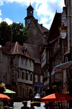 Narrow shoppingstreet in Montlucon, France