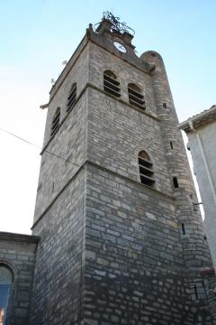 Florensac (Hérault) - Église paroissiale Saint-Jean-Baptiste (clocher).