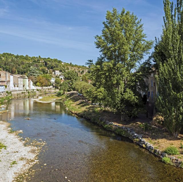 Français : Bédarieux, Hérault France - L'Orb vue du "pont vieux".