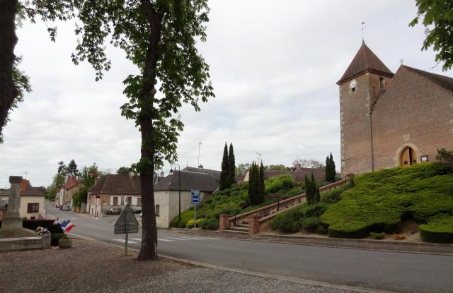 View of Paray-le-Frésil, Allier, France