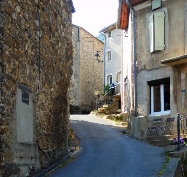 Street in Cassagnoles, Hérault, France, in June 2018