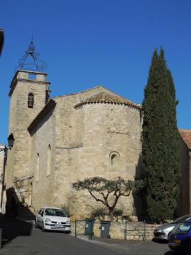 Vue O sur église de PAILHES N43°25°50 E3°11°12 08.03.2014.JPG