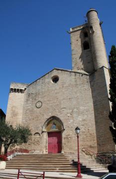Servian (Hérault) - façade de l'église paroissiale Saint-Julien et Sainte-Basilisse.