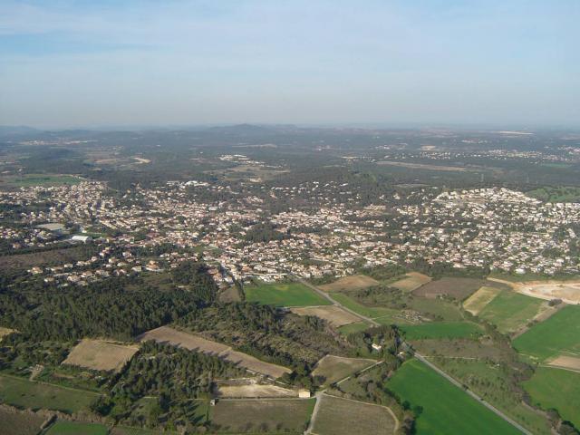Vue aérienne de Saint Gély du fesc