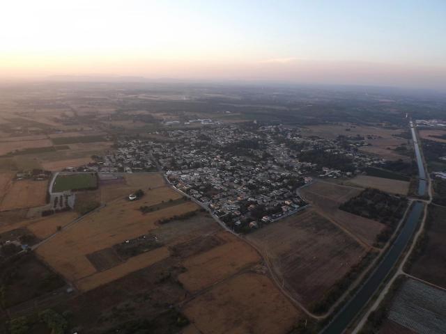 Vue aérienne de Valergues (Hérault)