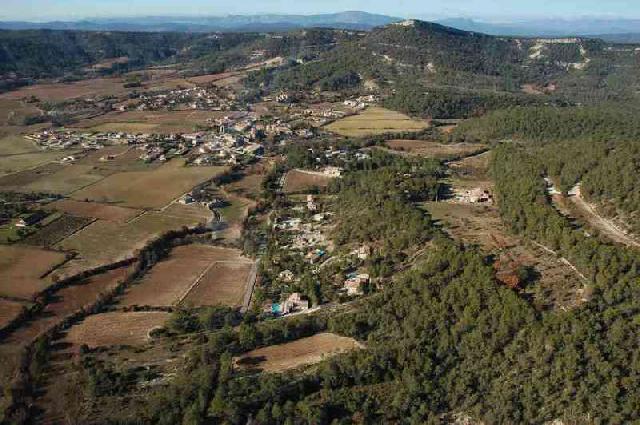 Vue aérienne de Lauret (Hérault)