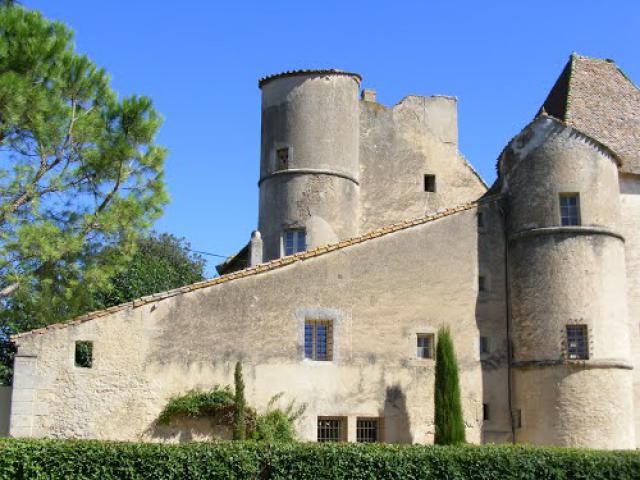 Vue E sur château de Perdiguier N43°22°03 E3°10°12 MARAUSSAN