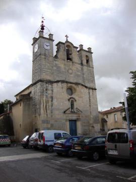 Mudaison (Hérault, Fr), l'église Saint-Ascicle et Sainte-Victoire, sa façade.