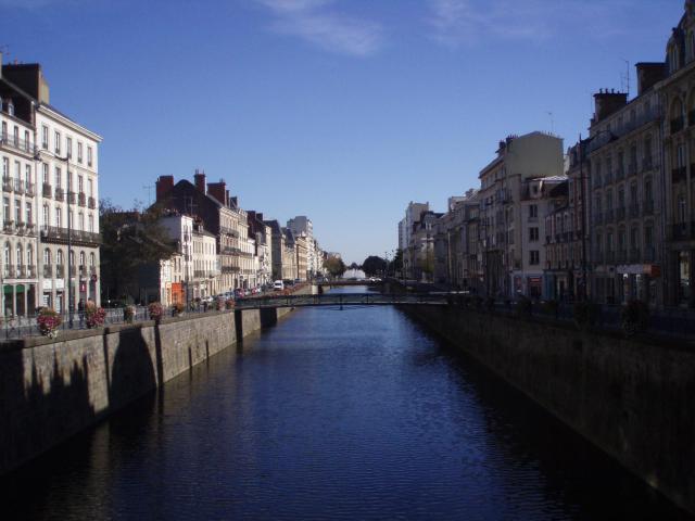 The river Vilaine, seen from Place de la République, Rennes, Brittany