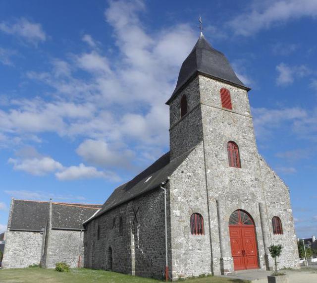 Église Notre-Dame de Cherrueix (35). Façade occidentale et flanc nord.