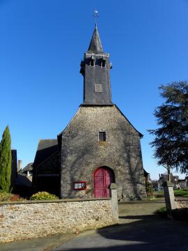 Église Saint-Médard de Saint-Médard-sur-Ille (35). Façade occidentale.