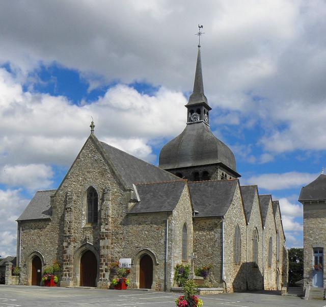 Église Notre-Dame de Livré-sur-Changeon (35). Façade occidentale et flanc sud.