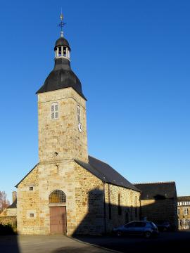 Église Saint-Martin de Baillé (35). Façade occidentale et flanc sud.