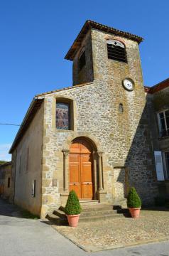 Façade de l'église de Revel à Revel-Tourdan, Isère (France).