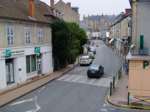 Blick aus dem Hotel de France am Morgen in Lapalisse