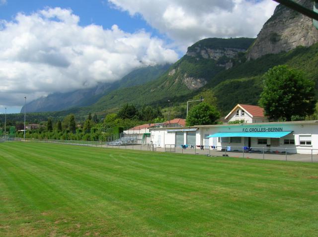 Crolles, Isère, France. terrain de football FC Crolles Bernin