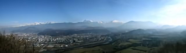 Vue du fort de comboire sur grenoble/pont de claix