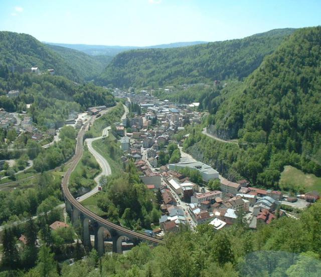 Vue de Morez depuis le viaduc des Crottes