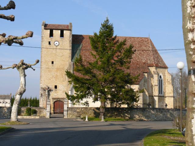 L'église Sainte-Madeleine de Port-de-Lanne (Landes, Aquitaine, France).