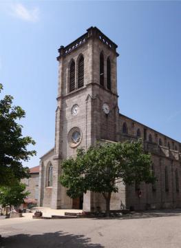 Église de la Nativité-de-Saint-Jean-Baptiste, Panissières, Loire, France.