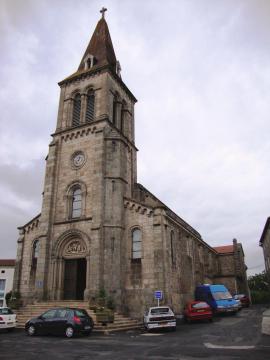 St.Pal-de-Mons (Haute-Loire, Fr) église, façade et tour.