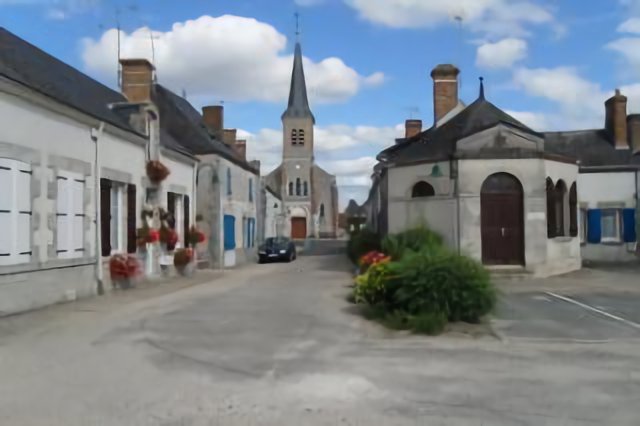 L'église en arrière plan