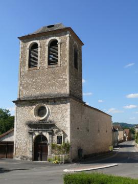L'église Saint-Roc du Roc (Lot, Midi-Pyrénées, France).