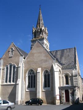 L'église de Morannes, Maine-et-Loire, France.