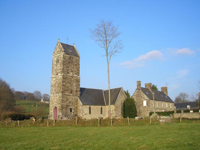 Beauficel (Normandie, France). L'église Saint-Pierre.
