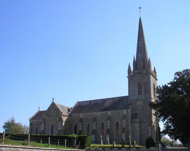 Les Champs-de-Losque (Normandie, France). L'église Saint-Aubin.