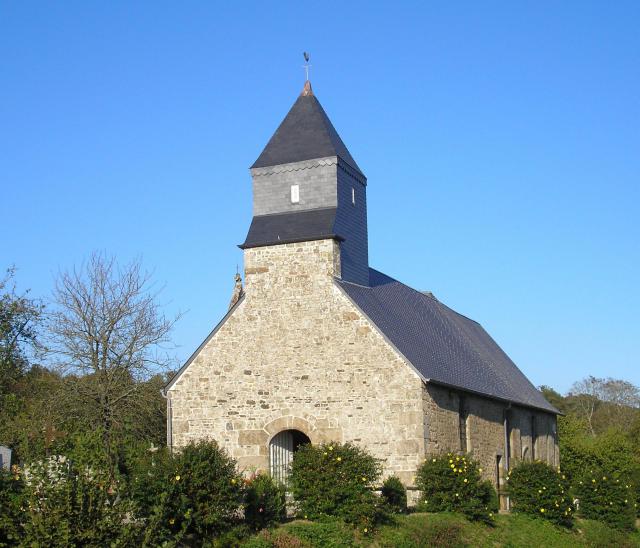 Tirepied (Normandie, France). L'église Sainte-Eugienne.