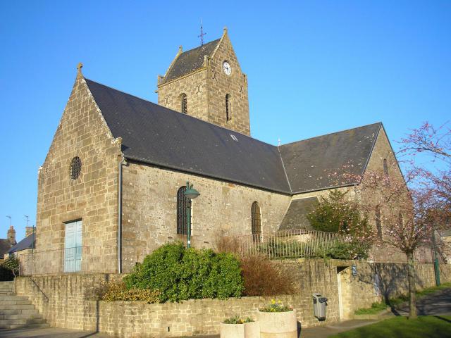 Saint-Martin-de-Landelles (Normandie, France). L'église Saint-Martin.