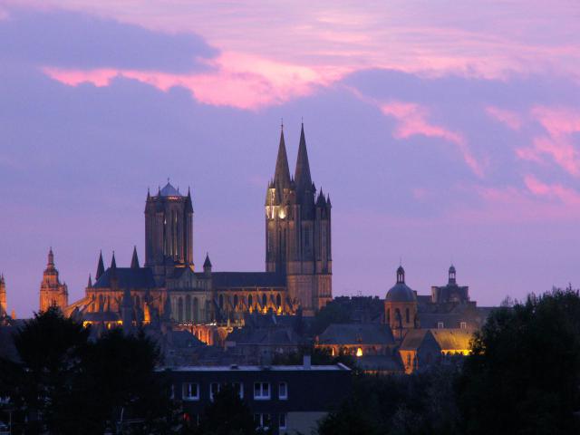 North side of Coutances and its cathedral