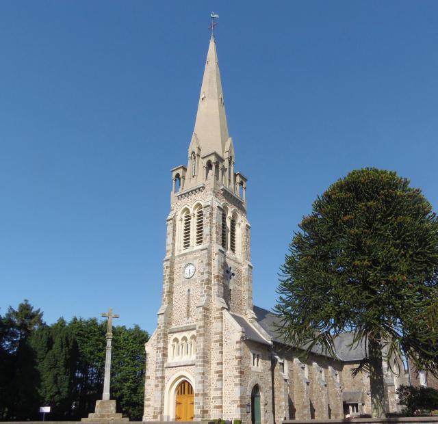 Ger (Normandie, France). L'église Saint-Matthieu.